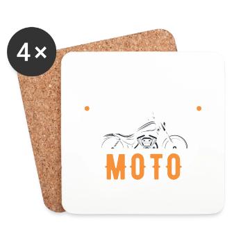 Je peux pas j'ai moto - Dessous de verre (lot de 4) - blanc - Devant