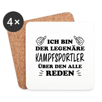 Kampfsportler Kampfkunst Kämpfen Boxen Geschenk - Untersetzer (4er-Set) - Weiß - Vorne
