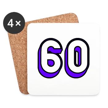 60. BIRTHDAY. HAPPY BIRTHDAY - Coasters (set of 4) - white - Front