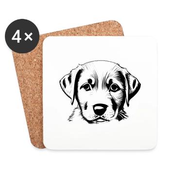 Chiot Labrador Retriever Labrador propriétaire - Dessous de verre (lot de 4) - blanc - Devant