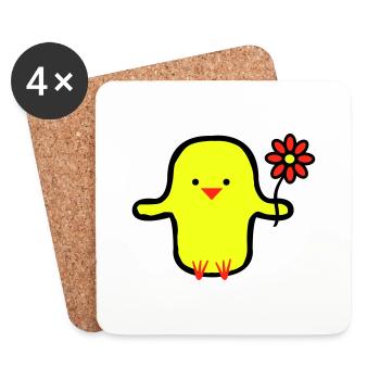 cute bird - Untersetzer (4er-Set) - Weiß - Vorne