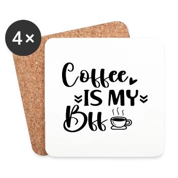Coffee Is My Bff - Coasters (set of 4) - white - Front