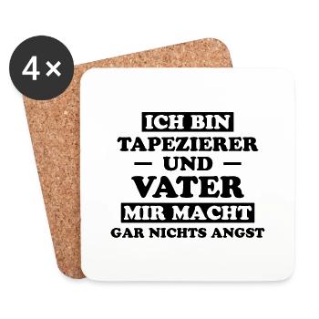Tapezierer Lustiger Spruch Beruf Tapete Geschenk - Untersetzer (4er-Set) - Weiß - Vorne