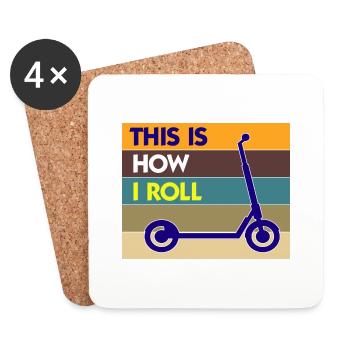 E-Scooter Roller Scooter - Coasters (set of 4) - white - Front