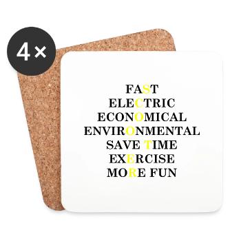 E-Scooter Roller Scooter - Coasters (set of 4) - white - Front