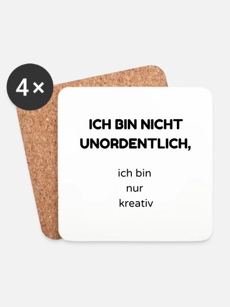 unordentlich - Untersetzer (4er-Set) - Weiß