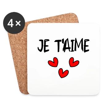 BONNE FÊTE PAPA. PAPA. FÊTE DES PÈRES. BONNE FÊTE - Dessous de verre (lot de 4) - blanc - Devant
