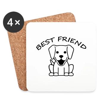 Hund Dog - Untersetzer (4er-Set) - Weiß - Vorne