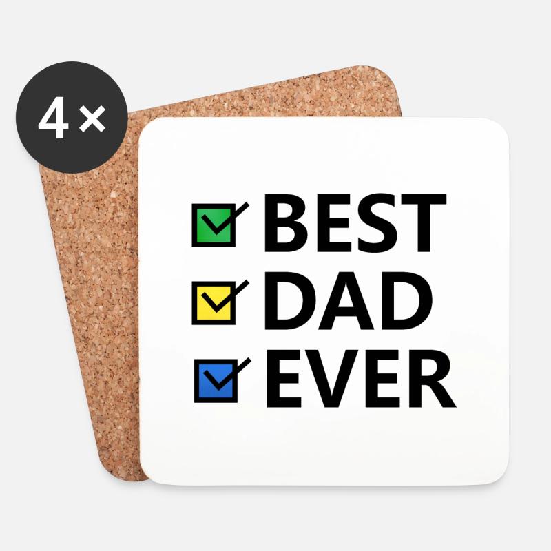 Bester Papa aller Zeiten - Untersetzer (4er-Set) - Weiß