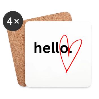 Hello Heart - Untersetzer (4er-Set) - Weiß - Vorne