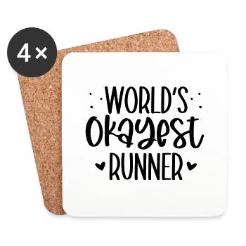 World's okayest runner - Coasters (set of 4) - white - Front