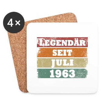 Legendär seit Juli 1963 Geburtstagsgeschenk - Untersetzer (4er-Set) - Weiß - Vorne