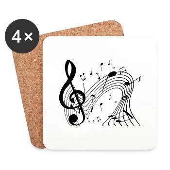 Danse Musique de danse - Dessous de verre (lot de 4) - blanc - Devant