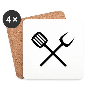 grill besteck - Untersetzer (4er-Set) - Weiß - Vorne