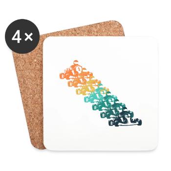 Retro Karting - Coasters (set of 4) - white - Front