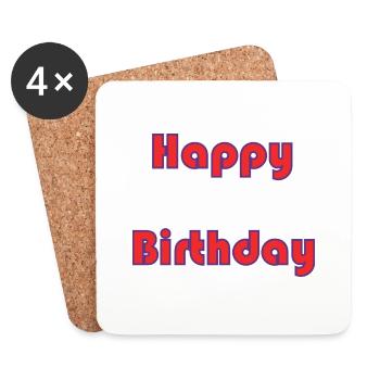 ALLES GUTE ZUM GEBURTSTAG. ALLES GUTE ZUM GEBURTSTAG. JAHRESTAG. - Untersetzer (4er-Set) - Weiß - Vorne