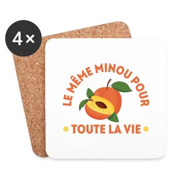 enterrement de vie de garçon futur marié evg - Dessous de verre (lot de 4) - blanc - Devant
