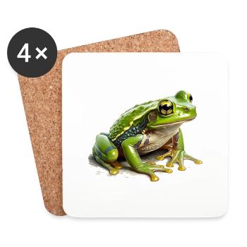 Grass frog waiting for rain for offspring - Coasters (set of 4) - white - Front