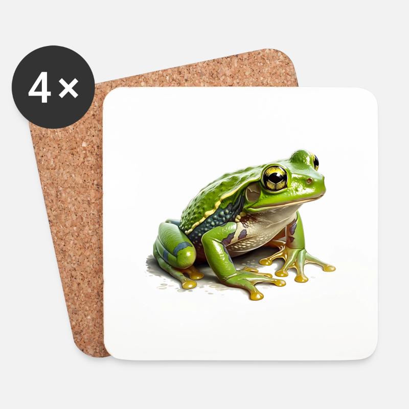 Grasfrosch wartet für den Nachwuchs auf Regen - Untersetzer (4er-Set) - Weiß