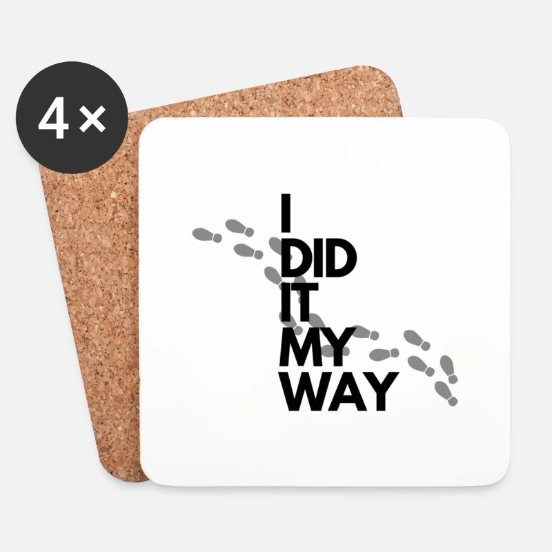 I did it my Way Fußabdrücke - Untersetzer (4er-Set) - Weiß