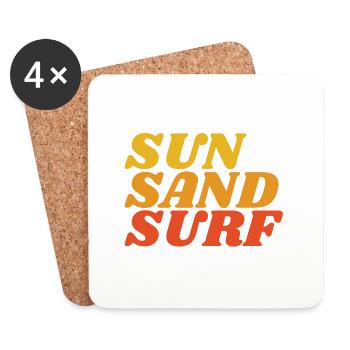 SUN SURF SAND - Untersetzer (4er-Set) - Weiß - Vorne