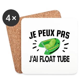 je peux pas j'ai float tube - Dessous de verre (lot de 4) - blanc - Devant