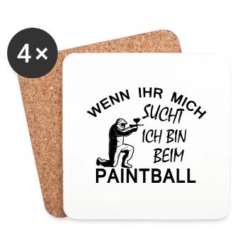 Paintball Airsoft - Untersetzer (4er-Set) - Weiß - Vorne