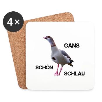 Ganz schön schlau - Untersetzer (4er-Set) - Weiß - Vorne