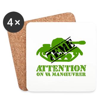Attention on va manœuvrer - Dessous de verre (lot de 4) - blanc - Devant