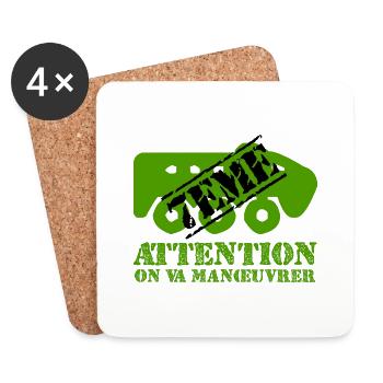 Attention on va manœuvrer - Dessous de verre (lot de 4) - blanc - Devant