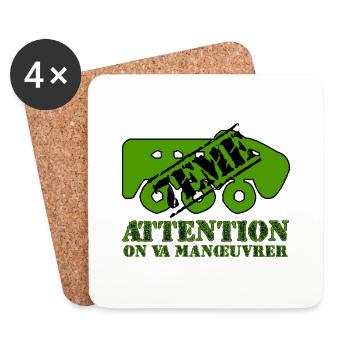 Attention on va manœuvrer - Dessous de verre (lot de 4) - blanc - Devant