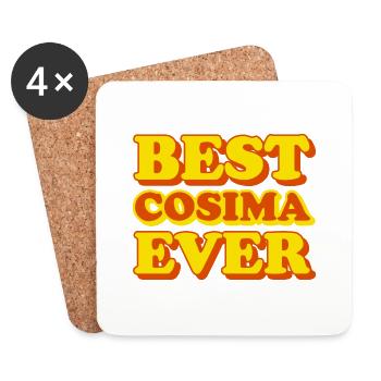 Cosima prénom drôle de cadeau - Dessous de verre (lot de 4) - blanc - Devant
