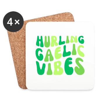 hurling gaelic vibes - Coasters (set of 4) - white - Front