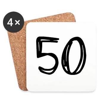 50. 50 YEARS. 50th ANNIVERSARY. BIRTHDAY 50 YEARS. - Coasters (set of 4) - white - Front