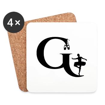Lettre g ballerine - Dessous de verre (lot de 4) - blanc - Devant