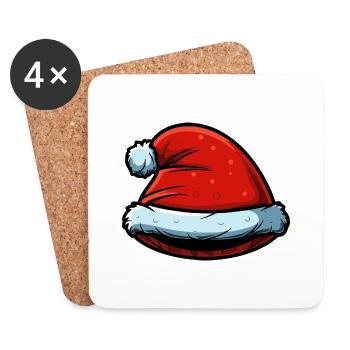 Weihnachten Mütze Santa Hut Symbol - Untersetzer (4er-Set) - Weiß - Vorne