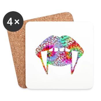 Groovy Vampirelips Coloré - Dessous de verre (lot de 4) - blanc - Devant