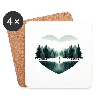 love heart and nature in christmas - Coasters (set of 4) - white - Front