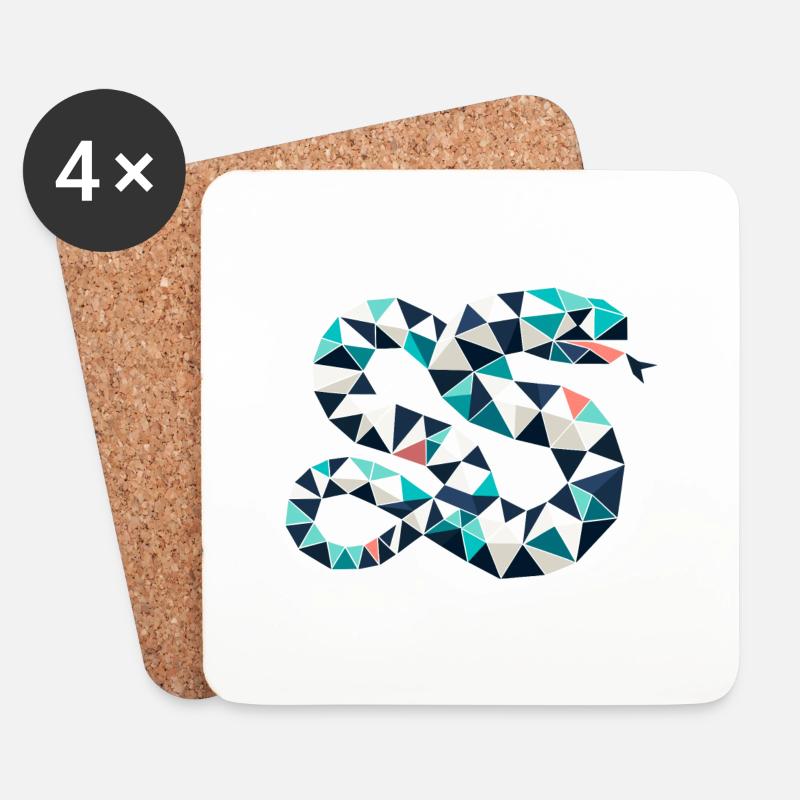 snake // snake - Coasters (set of 4) - white