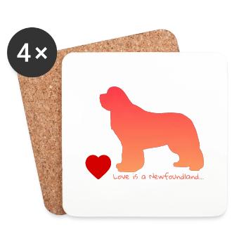 Love is a Newfoundland 011 - Untersetzer (4er-Set) - Weiß - Vorne