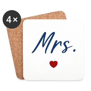 Frau - Untersetzer (4er-Set) - Weiß - Vorne