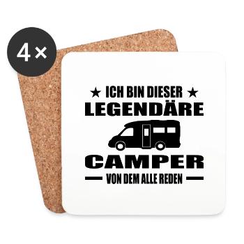 Camping - Untersetzer (4er-Set) - Weiß - Vorne