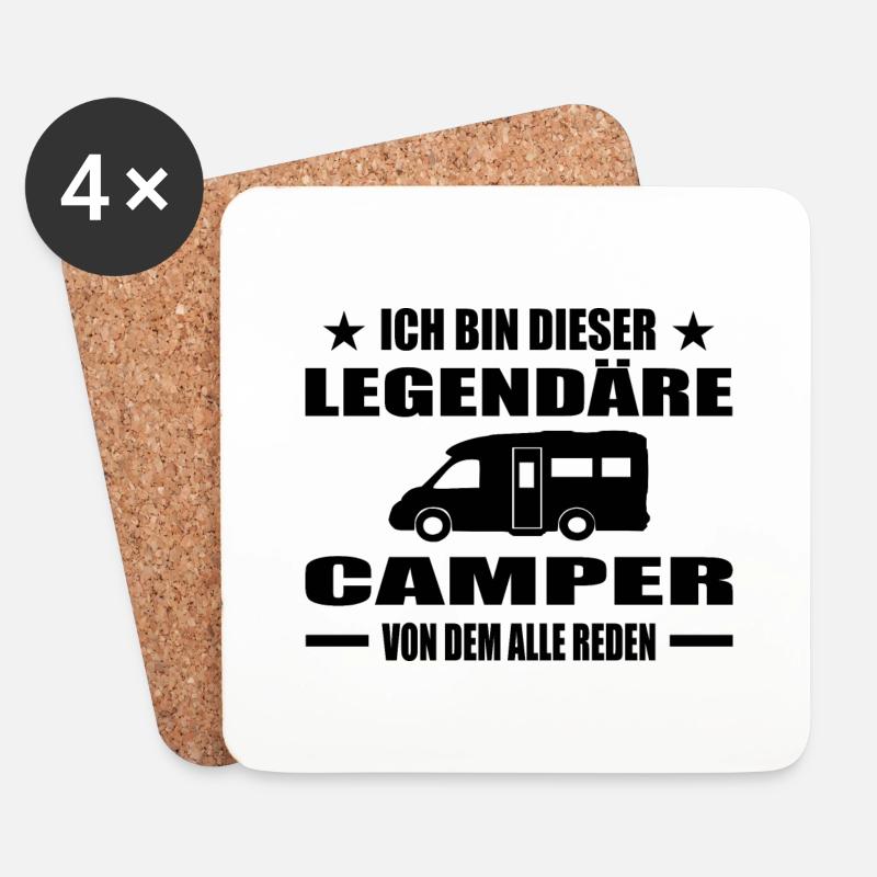 Camping - Untersetzer (4er-Set) - Weiß