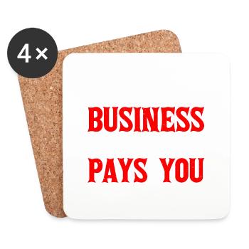 Attention à l’entreprise qui vous paie 39 - Dessous de verre (lot de 4) - blanc - Devant