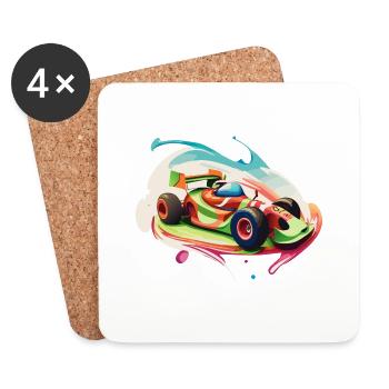 Candy Racecar - Coasters (set of 4) - white - Front