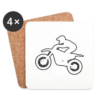 Dirt Bike Femmes Hommes Dirt Bike Freestyle Motocros - Dessous de verre (lot de 4) - blanc - Devant