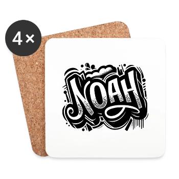 Noah Surname First Name Graffiti - Coasters (set of 4) - white - Front
