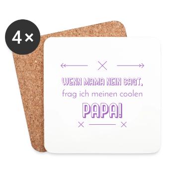 lustige sprüche cooler papa - Untersetzer (4er-Set) - Weiß - Vorne
