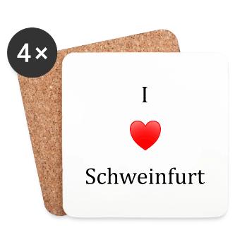 Ich liebe Schweinfurt - Untersetzer (4er-Set) - Weiß - Vorne