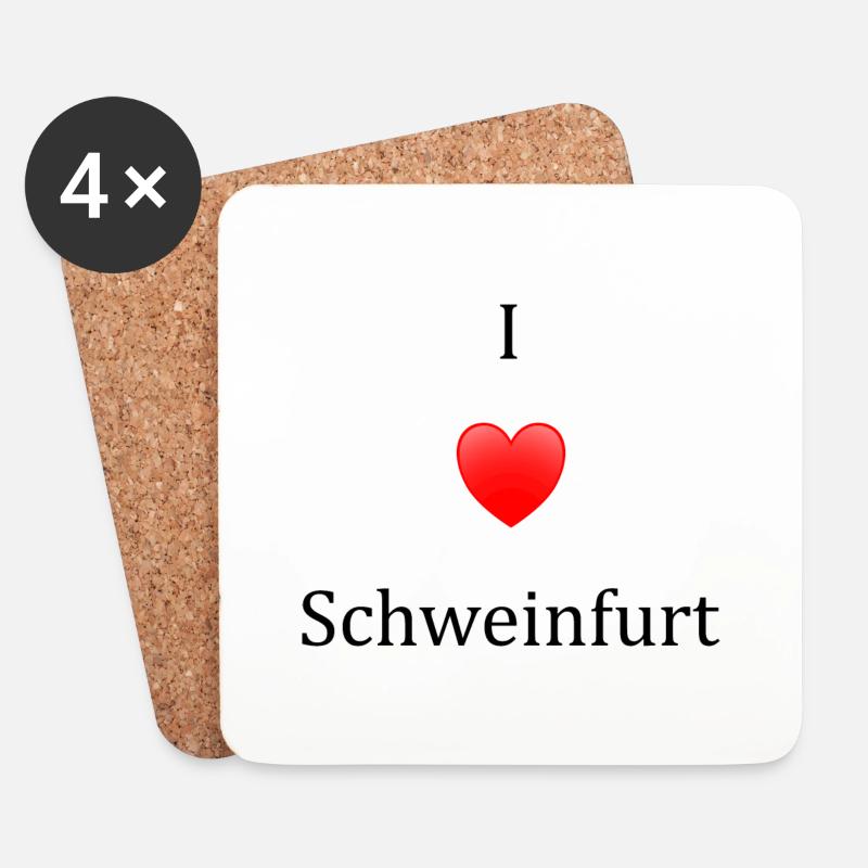 Ich liebe Schweinfurt - Untersetzer (4er-Set) - Weiß